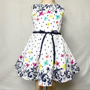 NWT deux par deux cut-out back butterfly floral print dress size 4